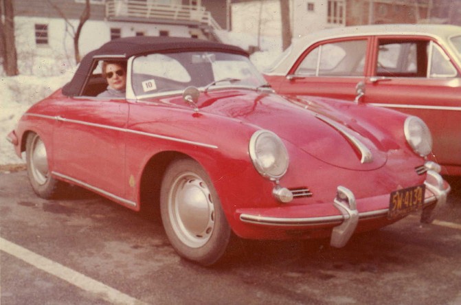 Candace Delaney with the red Roadster